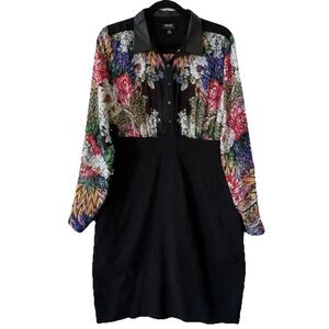 Nicole by Nicole Miller Floral Sheer Top Stretch Bandage Skirt Dress 16